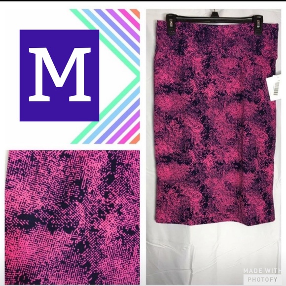 •NWT•M•UNIQUE HOT PINK PRINT CASSIE PENCIL SKIRT• - Picture 3 of 17